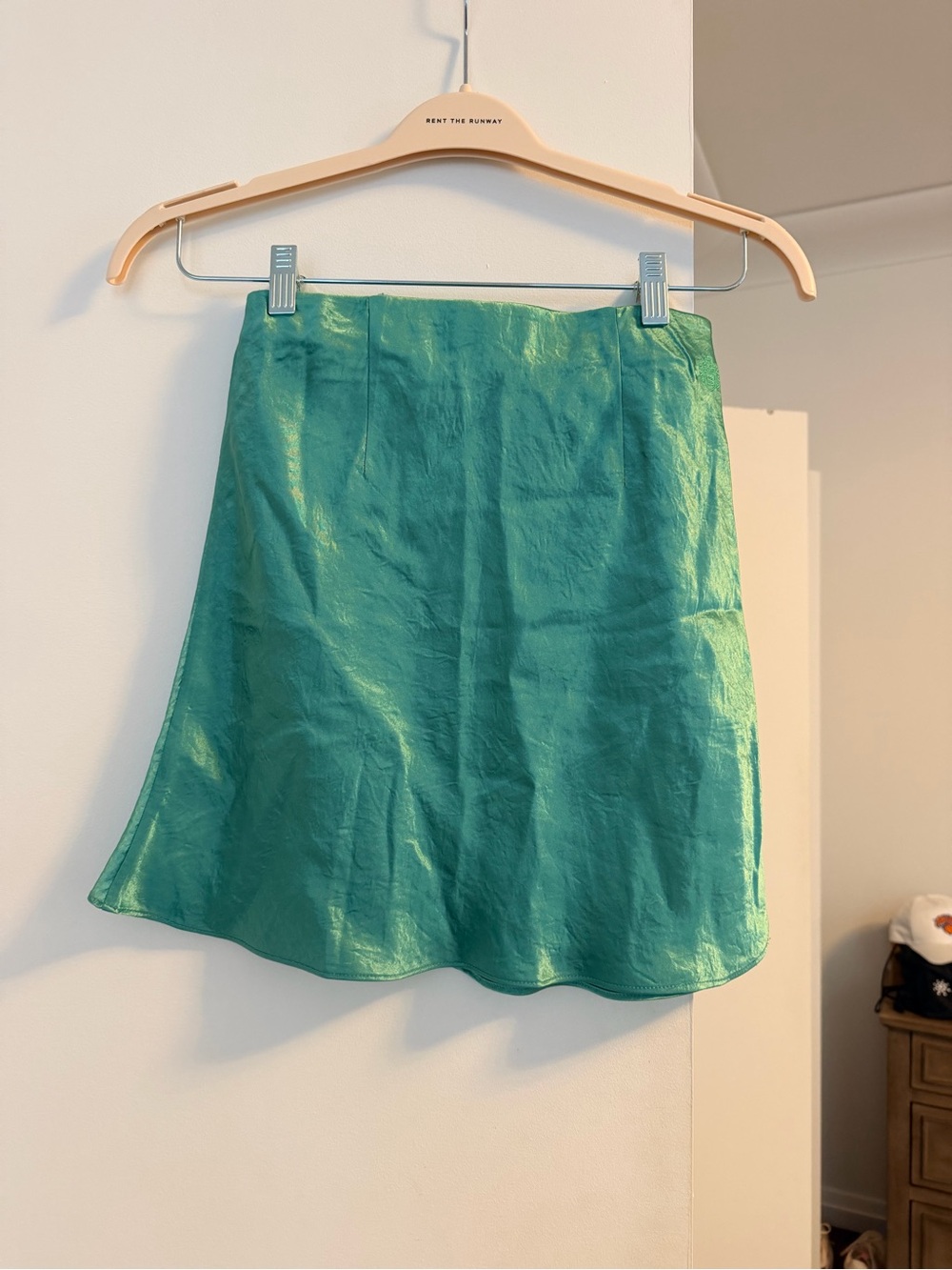 Babaton seafoam Green A-Line Satin Skirt